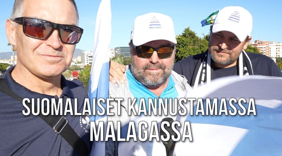 Suomalaiset penkkiurheilijat olivat saapuneet kannustamaan Malagaan